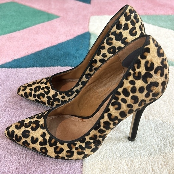 Aldo Leopard Print Pointed Leather Heels Size 5 - Picture 5 of 17